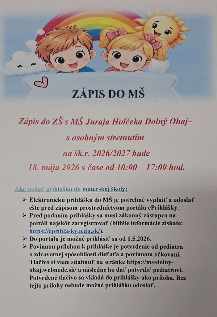 Zápis detí do MŠ 